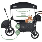 FableKids LEO X2Lite Handcart Lipat dengan Atap - Onyx Hitam, 2 Kursi, Kapasitas 80 kg, Roda 360, Tali Pengaman 5 Titik